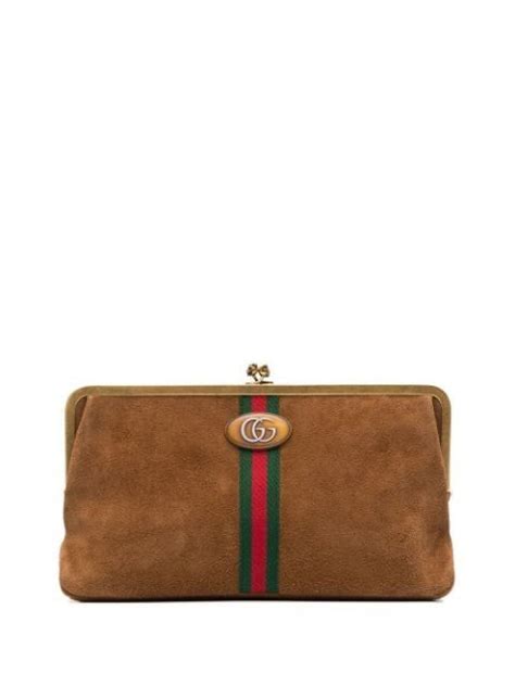 gucci leather zip clutch|Gucci clutch suede.